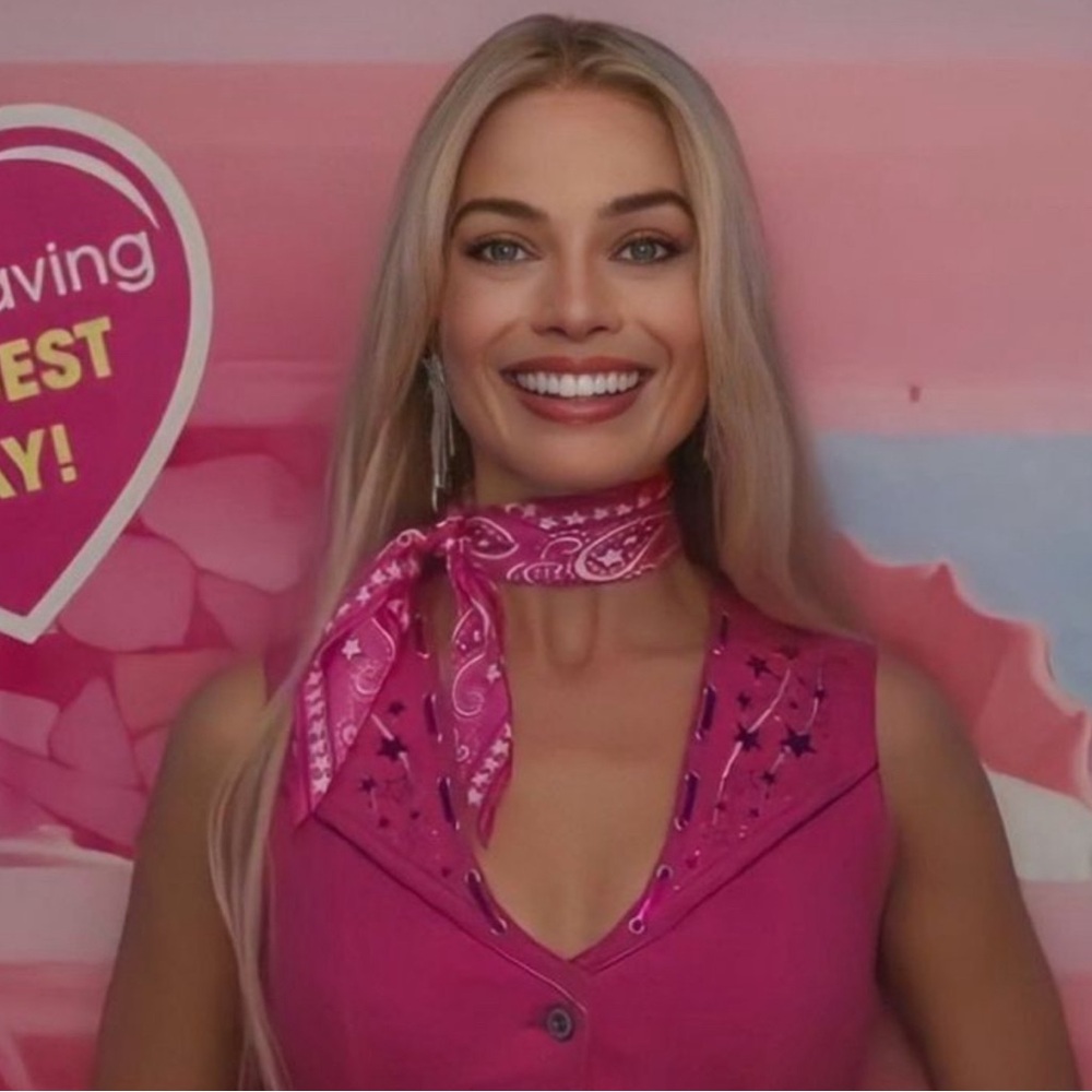 Zara Barbie the Movie pink bandana